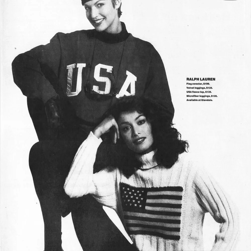 RARE 90s Vintage Ralph Lauren Cream Flag Turtleneck Sweater size M - Blue Tag - Picture 10 of 13